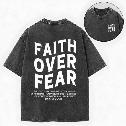 Faith Over Fear Unisex Christian Washed T-Shirt