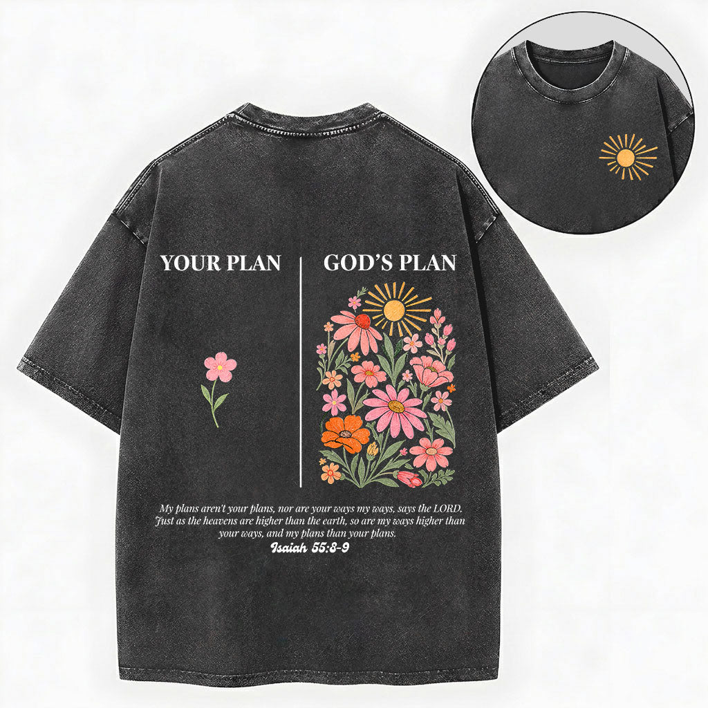 Your Plan God's Plan Shirt – Christian Vintage Unisex Washed Tee