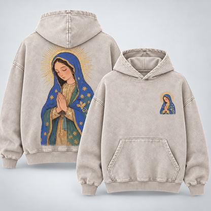 Our Lady of Guadalupe Washed Hoodie – Catholic Oversized