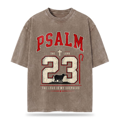 Psalm 23 Christian Washed T-Shirt