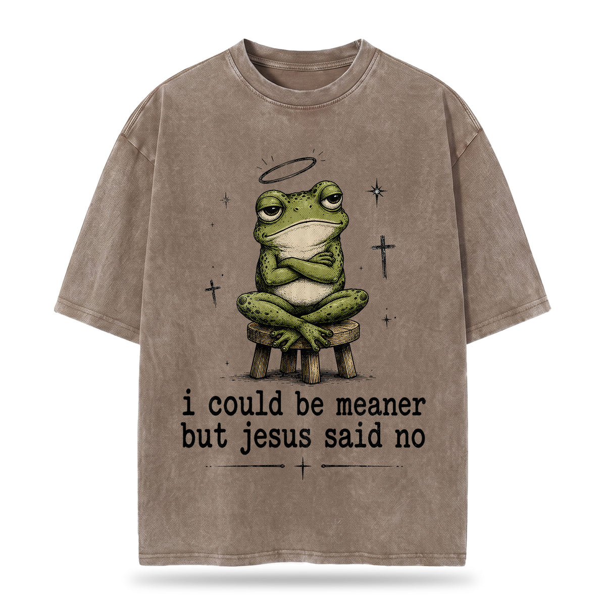 I Could Be Meaner But Jesus Said No Christian Heavy Washed T-shirt - Vintage Christian Streetwear Tee