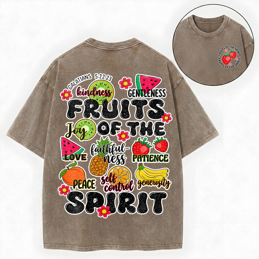 Fruit of the Spirit Shirt – Galatians 5:22 Christian Unisex Washed Tee
