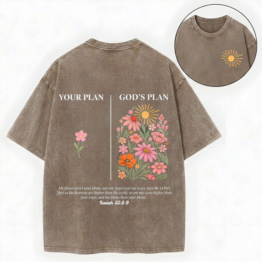Your Plan God's Plan Shirt – Christian Vintage Unisex Washed Tee