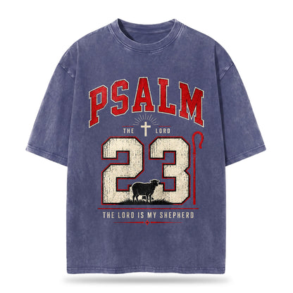 Psalm 23 Christian Washed T-Shirt