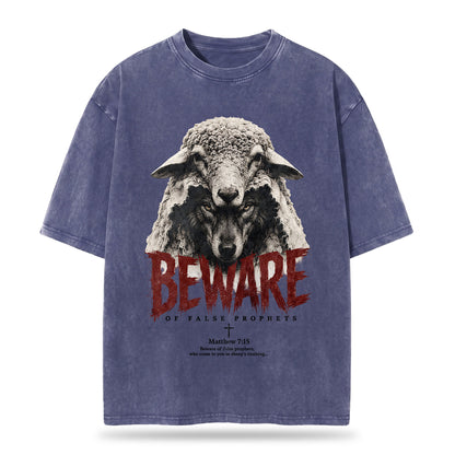 Beware Of False Prophets Christian Washed T-Shirt– Vintage Christian Streetwear Tee
