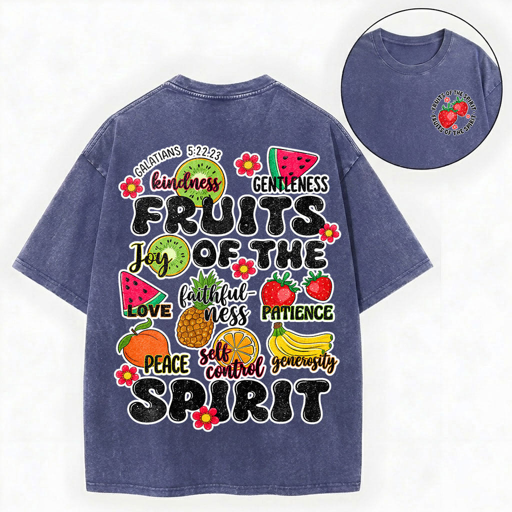 Fruit of the Spirit Shirt – Galatians 5:22 Christian Unisex Washed Tee