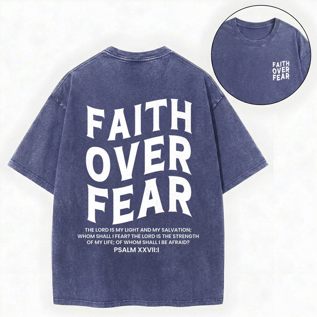 Faith Over Fear Unisex Christian Washed T-Shirt