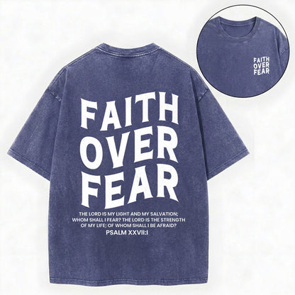 Faith Over Fear Unisex Christian Washed T-Shirt