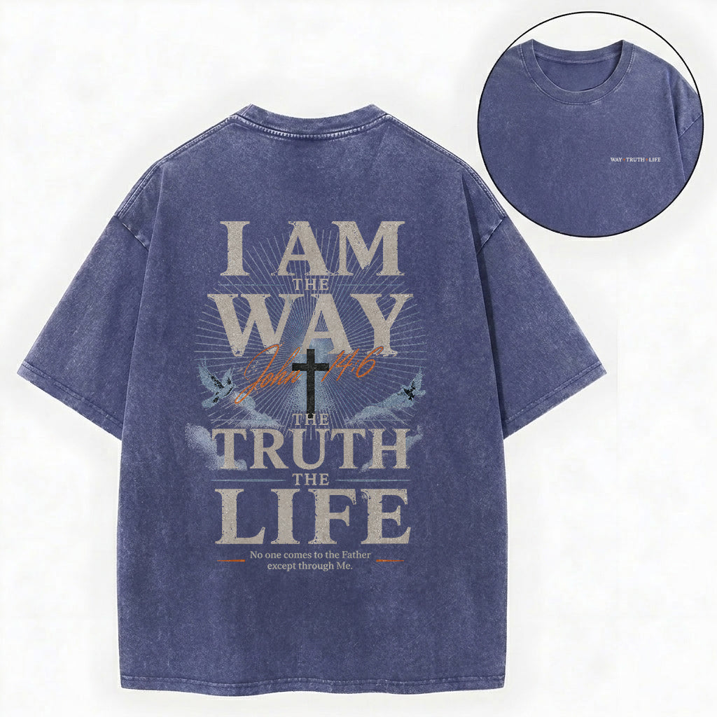Jesus Is The Way Christian Washed T-Shirt – Vintage Christian Streetwear Tee