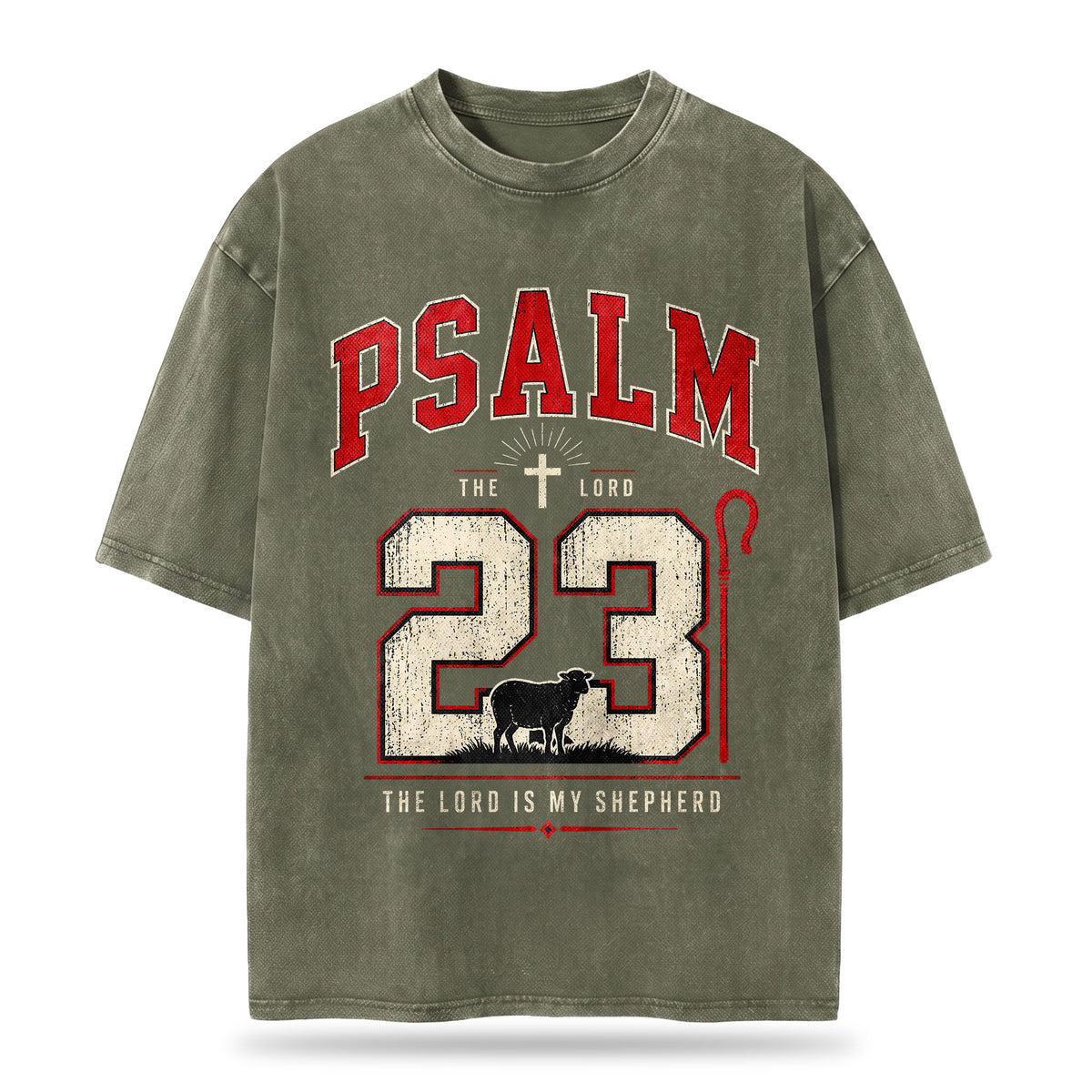 Psalm 23 Christian Washed T-Shirt