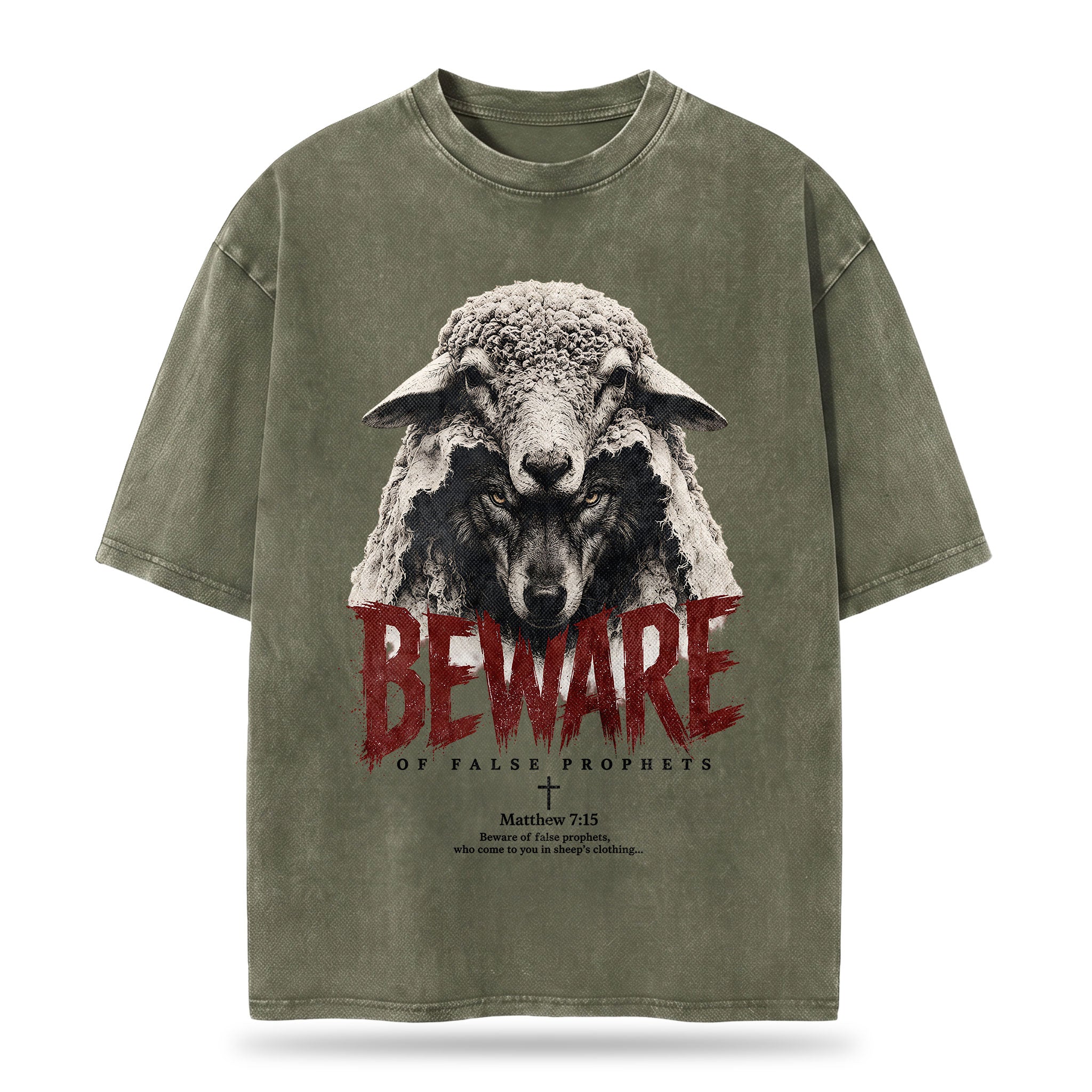 Beware Of False Prophets Christian Washed T-Shirt– Vintage Christian Streetwear Tee