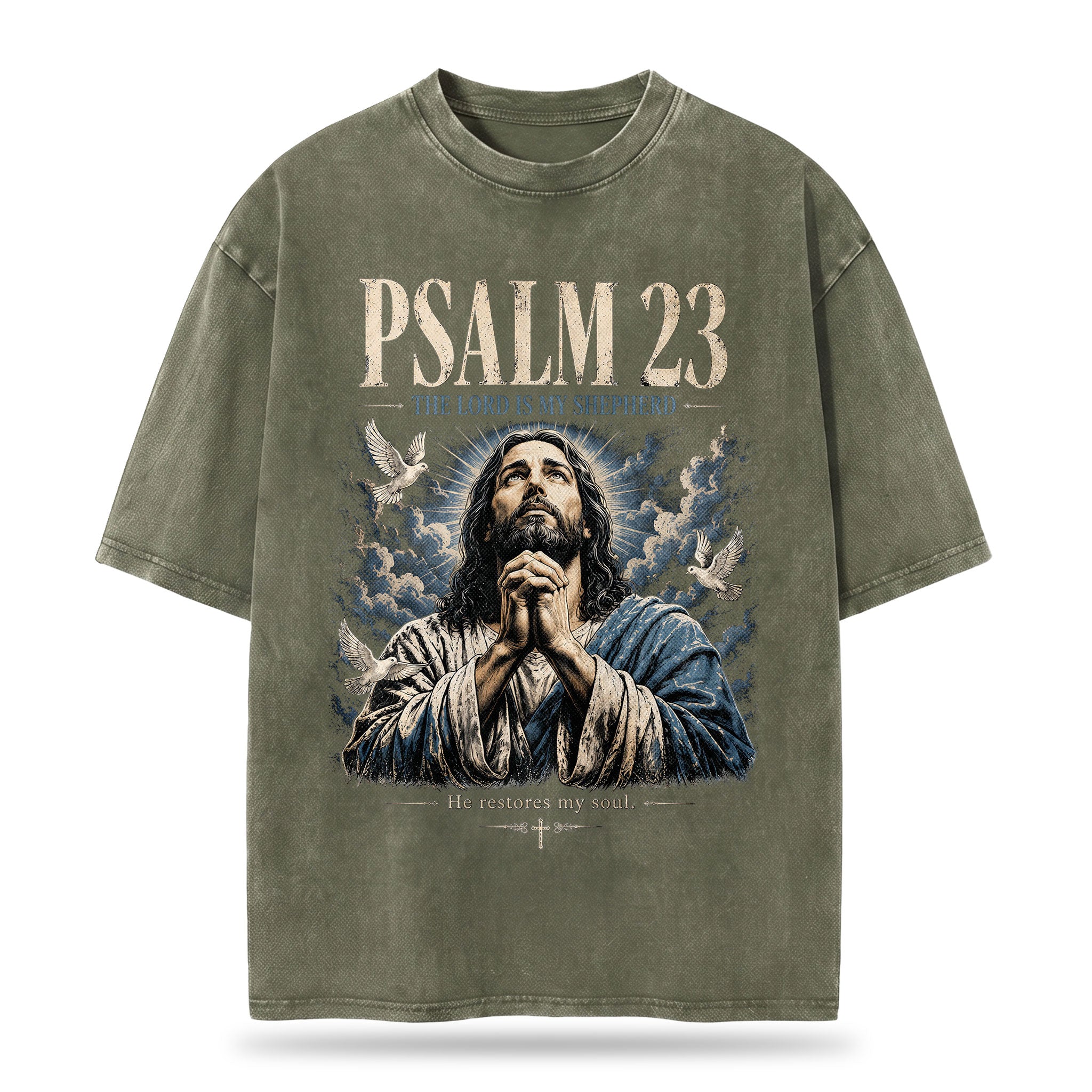 Faith Over Fear Christian Oversized Graphic T-Shirt – Vintage Christian Streetwear Tee