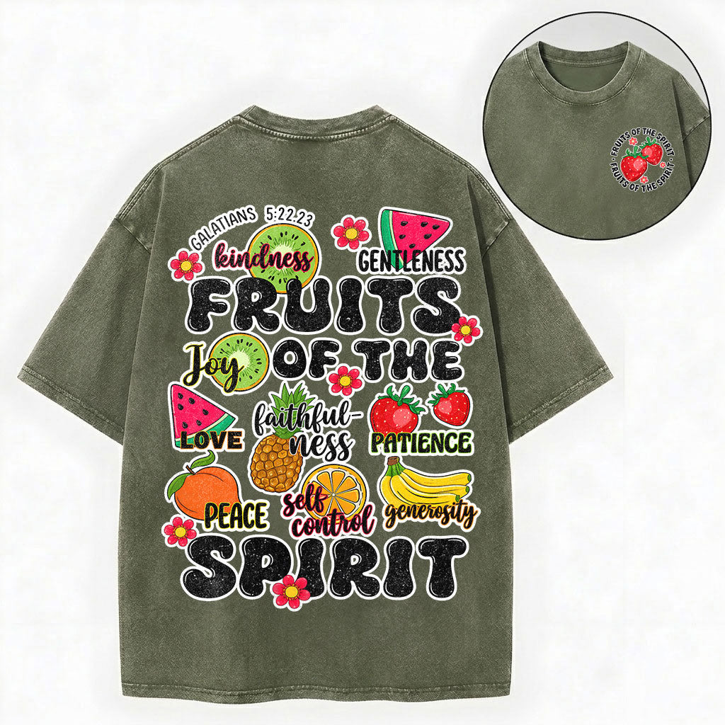 Fruit of the Spirit Shirt – Galatians 5:22 Christian Unisex Washed Tee