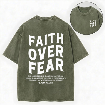 Faith Over Fear Unisex Christian Washed T-Shirt