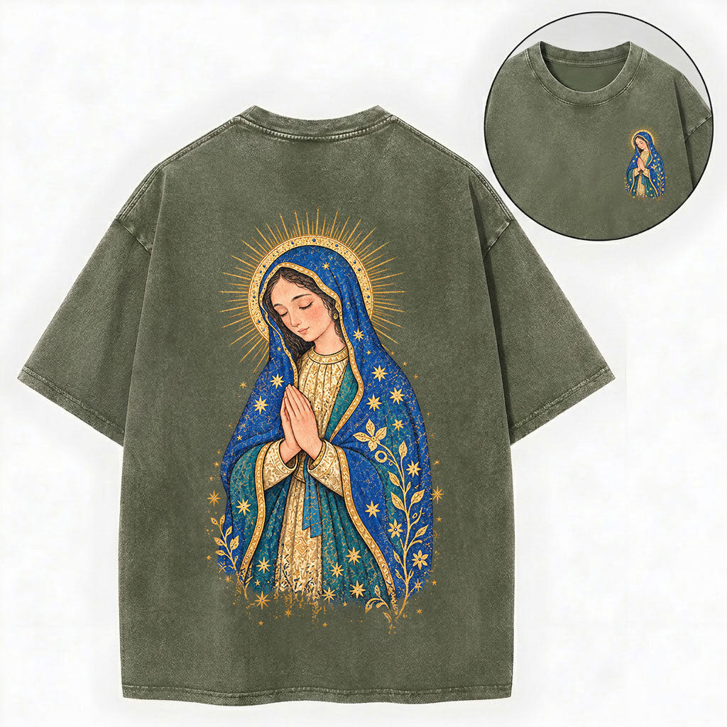 Blessed Mother – Virgin Mary Catholic Vintage Washed Tee
