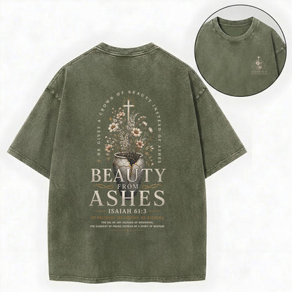 Beauty For Ashes Christian Washed T-Shirt – Vintage Christian Streetwear Tee