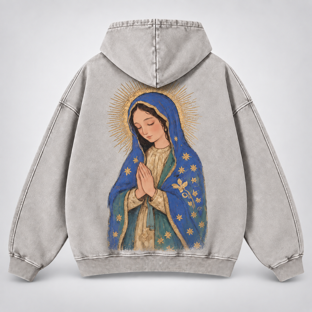 Our Lady of Guadalupe Washed Hoodie – Catholic Oversized