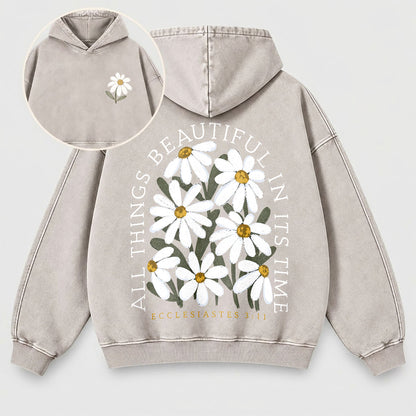 All Things Beautiful In Its Time Washed Hoodie
