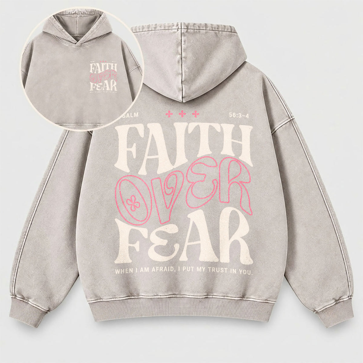 Faith Over Fear Washed Hoodie