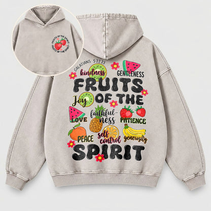 Fruits of the Spirit Washed Hoodie - Fruit Christian Hoodie
