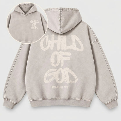 Child of God Washed Hoodie – Graffiti Streetwear Christian Hoodie