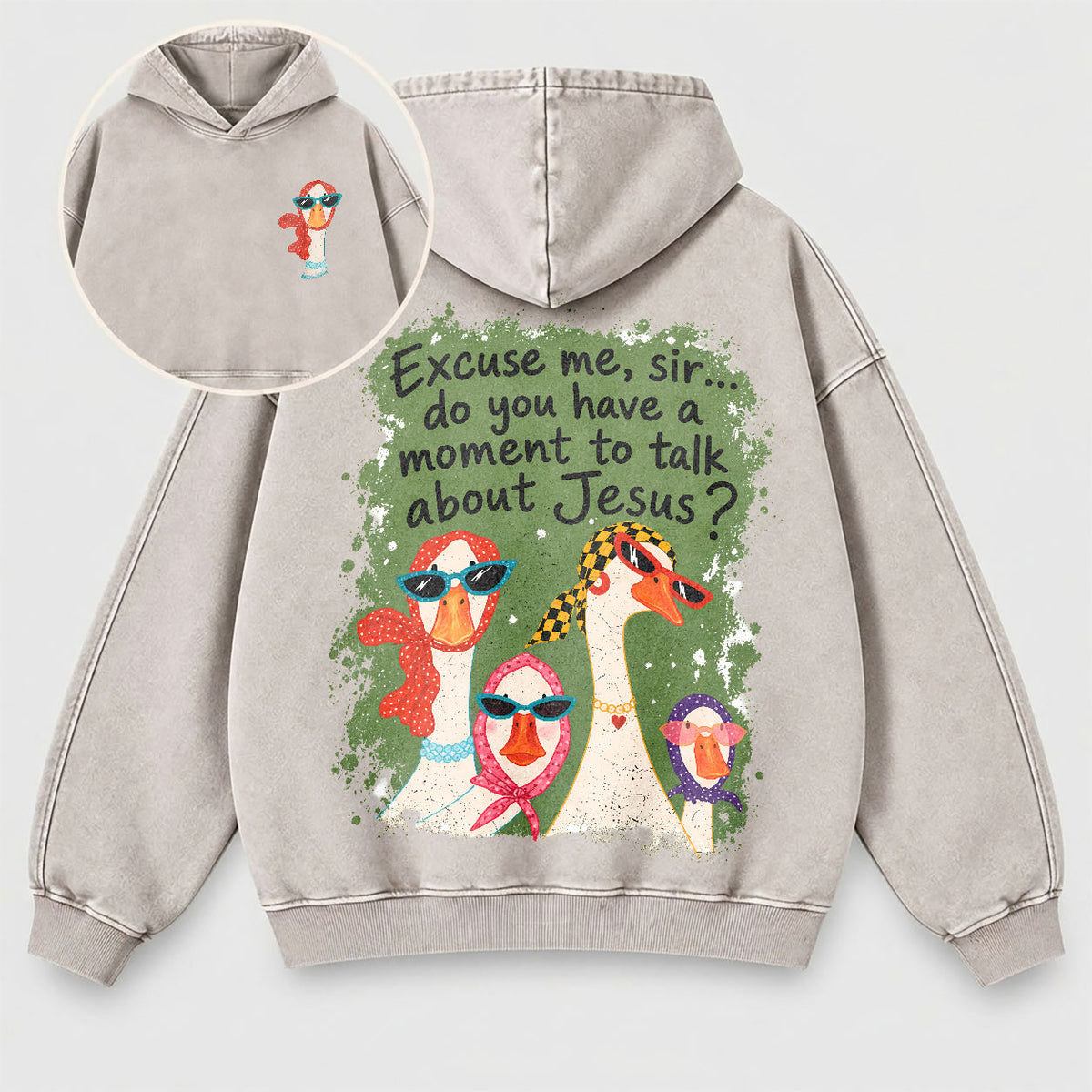 Excuse Me Sir Washed Hoodie