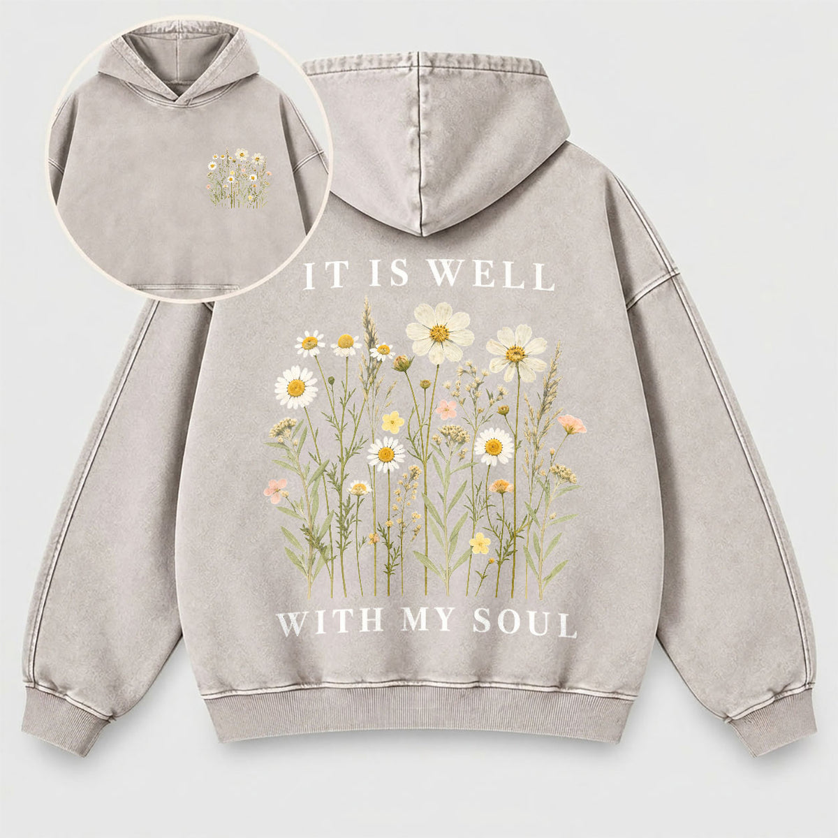 It Is Well With My Soul Washed Hoodie