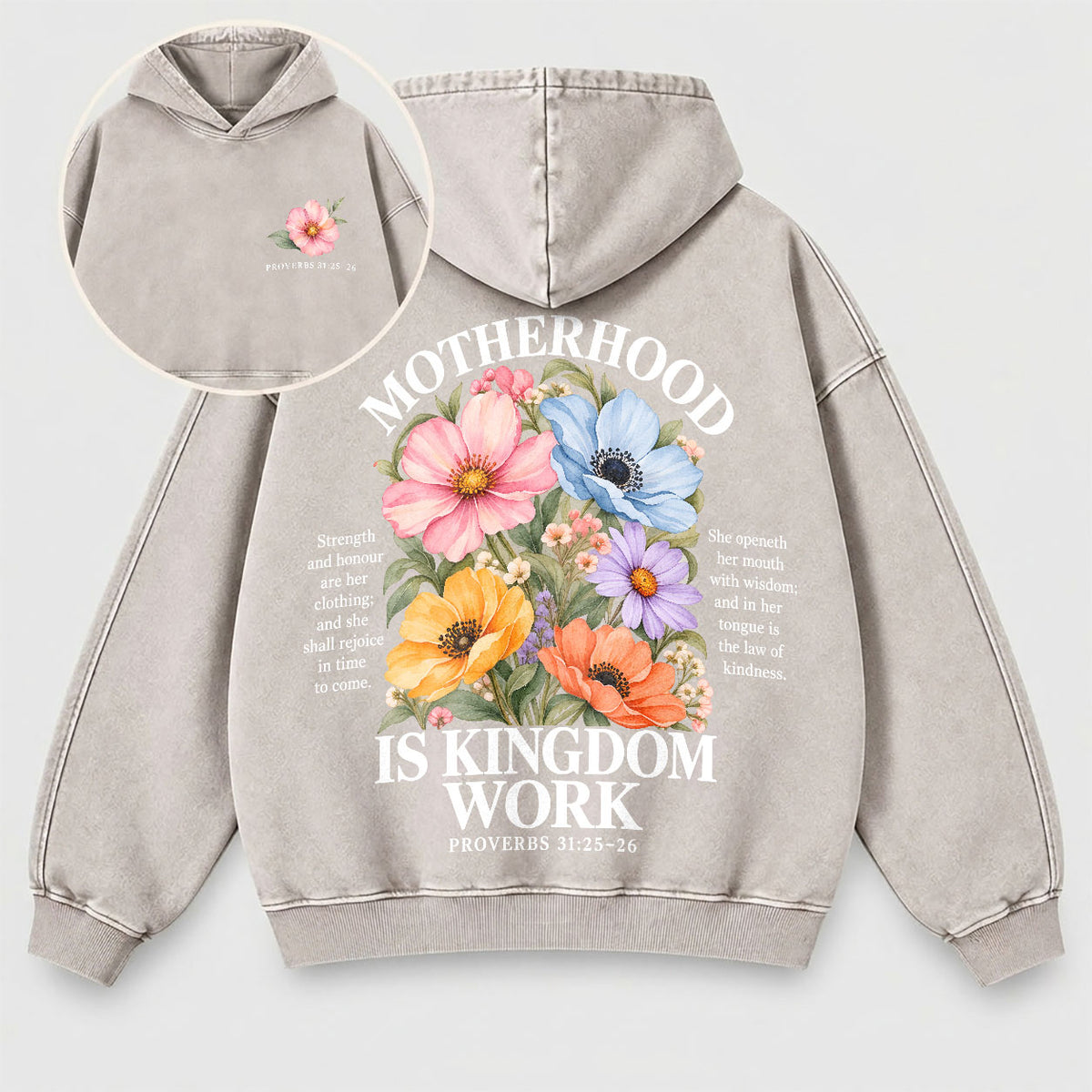 Motherhood Is Kingdom Work Washed Hoodie