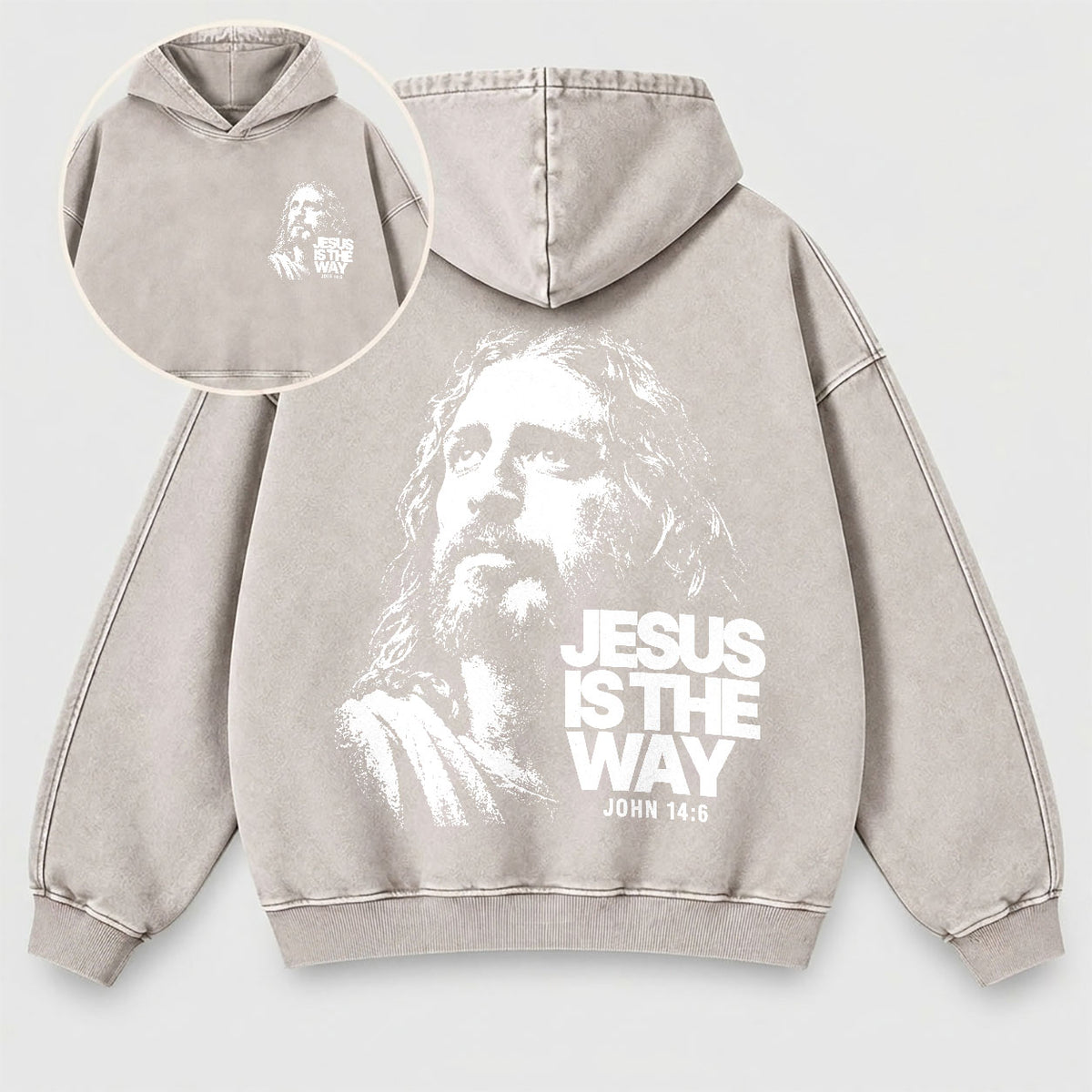 Jesus Is The Way Washed Hoodie