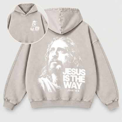 Jesus Is The Way Washed Hoodie