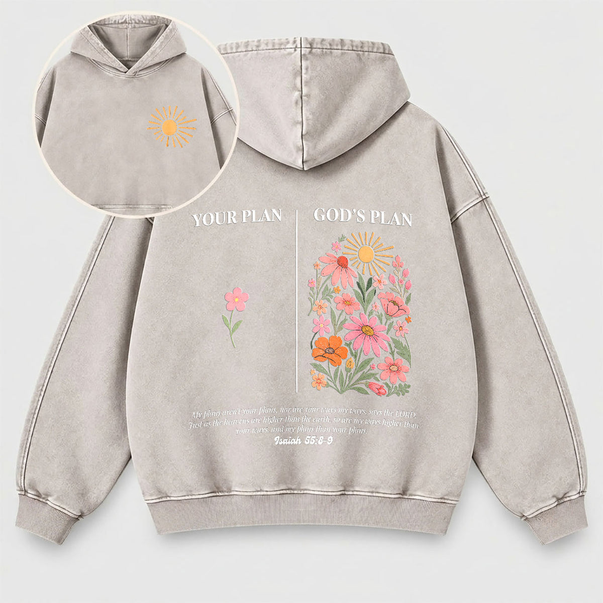 Your Plan God’s Plan Washed Hoodie – Wildflower Christian Hoodie
