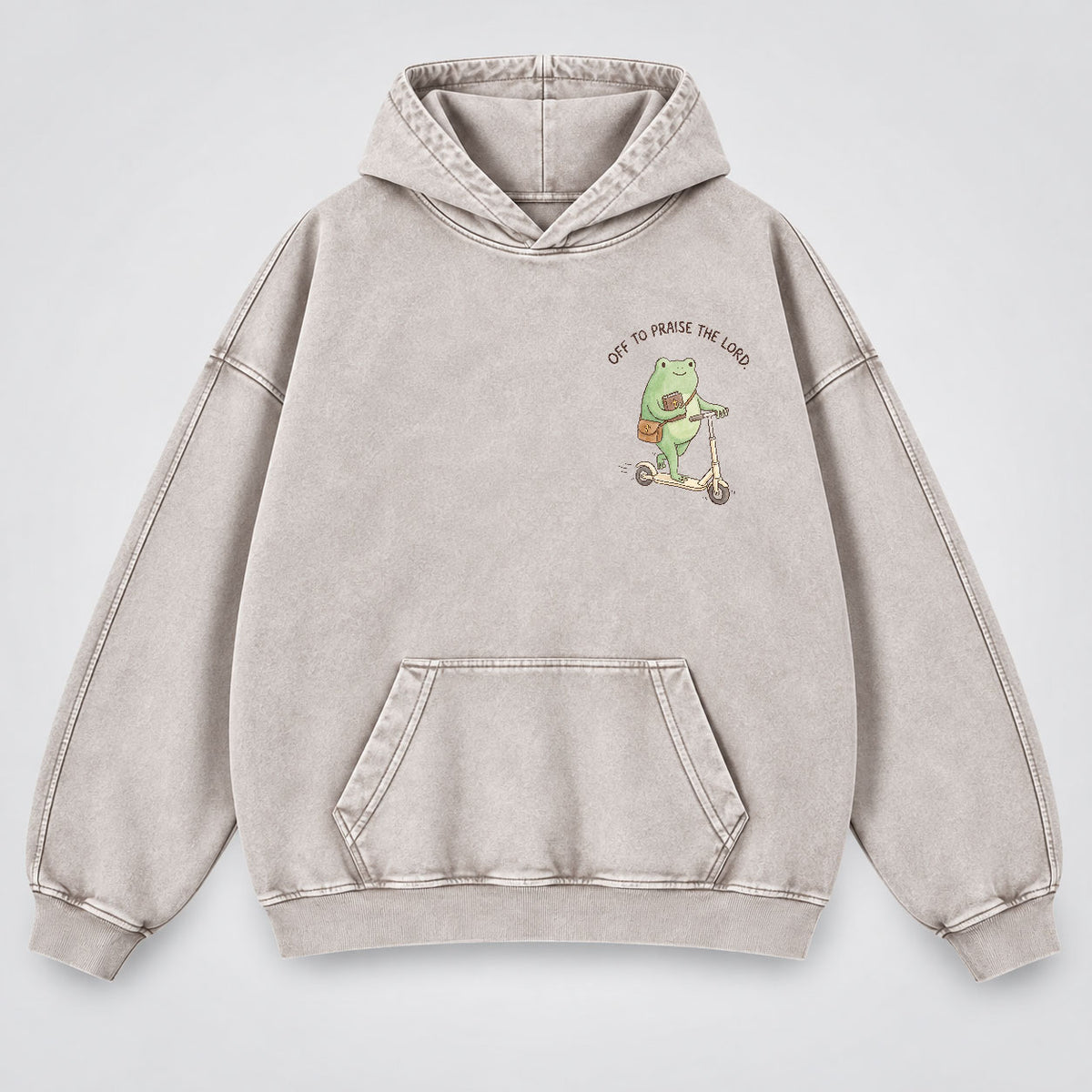 Off To Praise The Lord Washed Hoodie –  Funny Christian Hoodie
