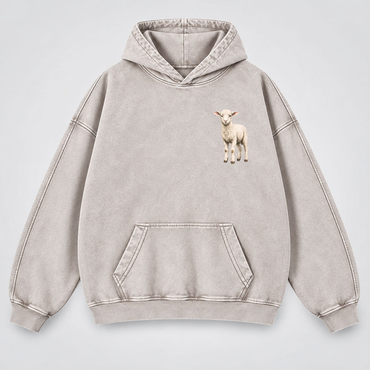 Led By Grace Washed Hoodie –  Wildflower Christian Hoodie