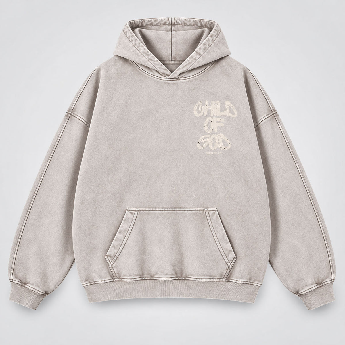 Child of God Washed Hoodie – Graffiti Streetwear Christian Hoodie