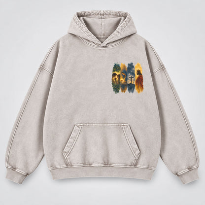 The Gospel Story Washed Hoodie – Jesus Life Watercolor Christian Hoodie