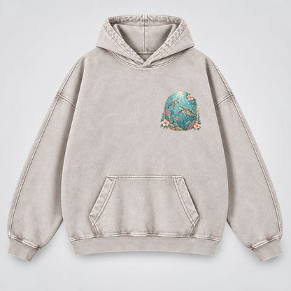 When You Go Through Deep Waters Washed Hoodie – Sea Turtle Isaiah 43:2