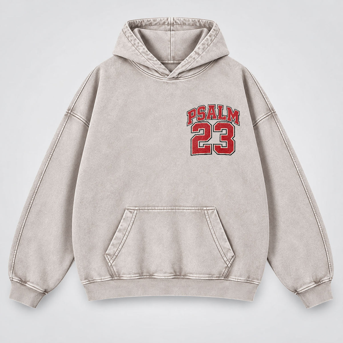 Psalm 23 Washed Hoodie – The Lord Is My Shepherd Varsity Christian Hoodie