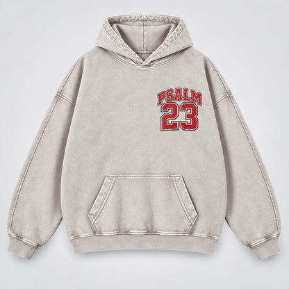Psalm 23 Washed Hoodie – The Lord Is My Shepherd Varsity Christian Hoodie
