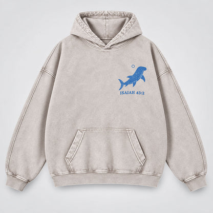 When You Go Through Deep Waters Washed Hoodie