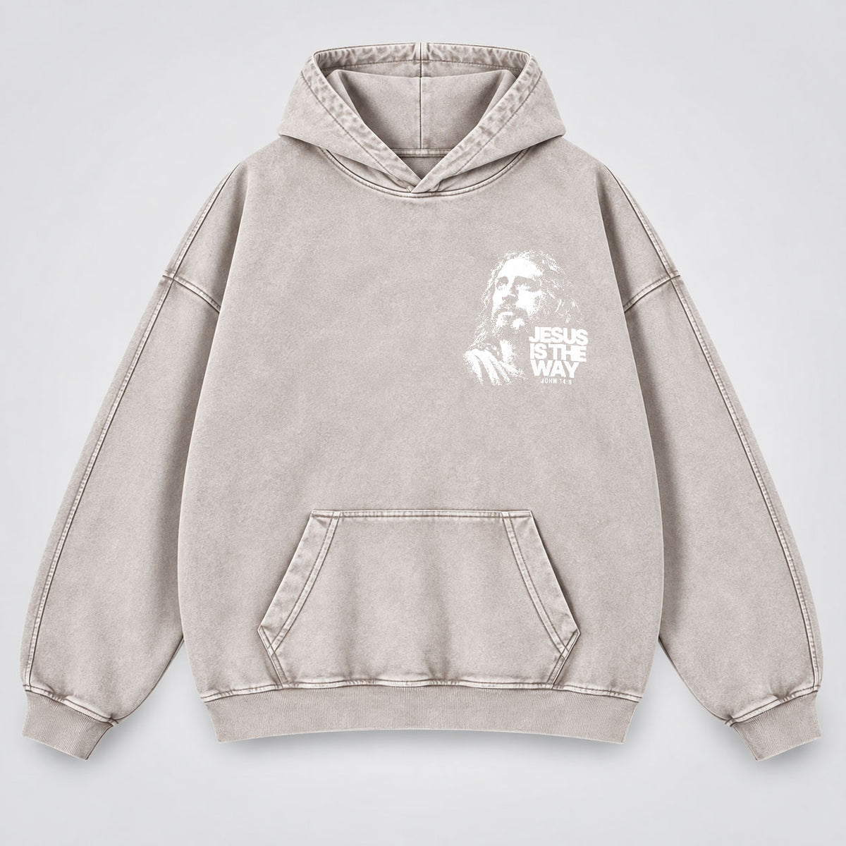 Jesus Is The Way Washed Hoodie