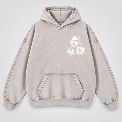 Jesus Is The Way Washed Hoodie