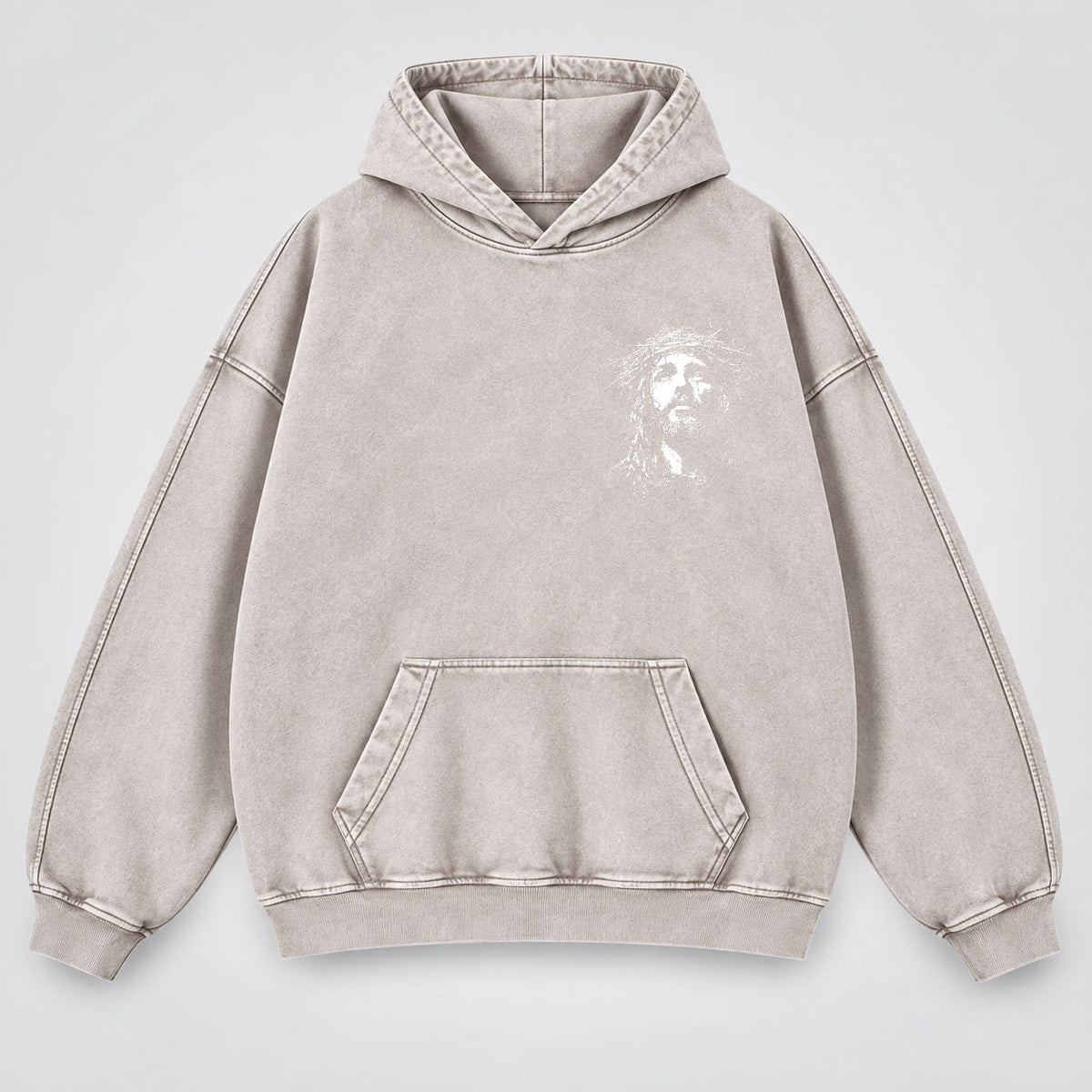 Jesus Crown of Thorns Washed Hoodie