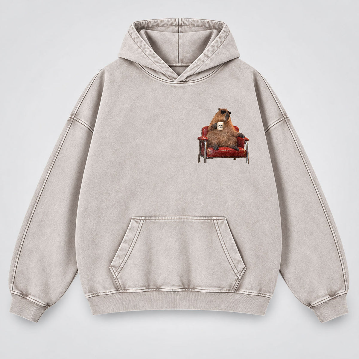 Take It Up With Jesus Hoodie – Funny Capybara Christian Washed Hoodie