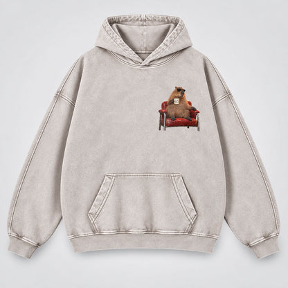 Take It Up With Jesus Hoodie – Funny Capybara Christian Washed Hoodie