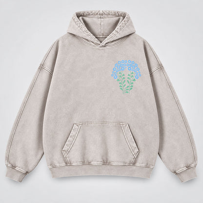 His Love Endures Forever Washed Hoodie – Boho Wildflower Christian Hoodie