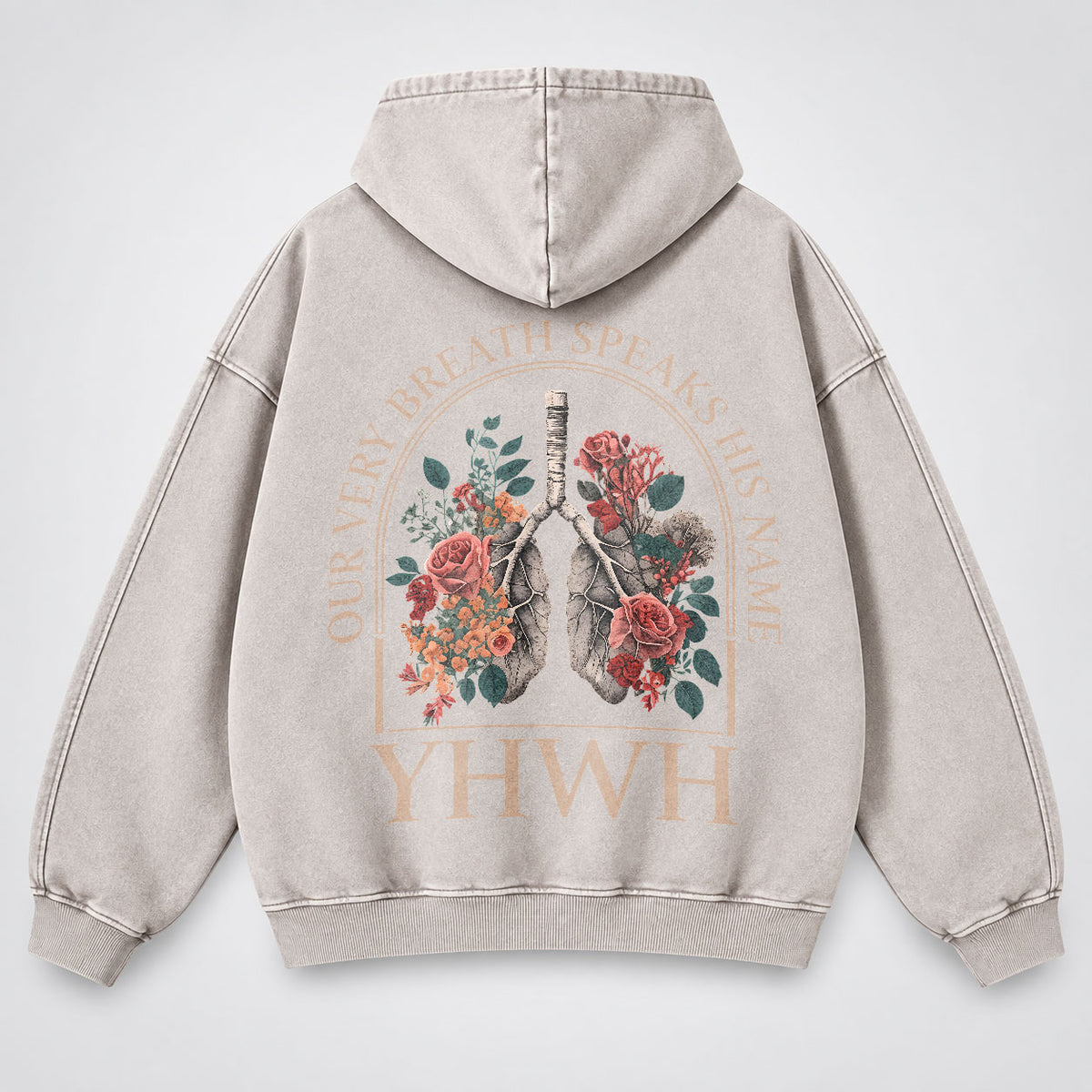 YHWH Our Very Breath Speaks His Name Washed Hoodie