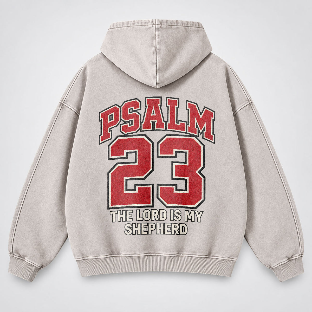 Psalm 23 Washed Hoodie – The Lord Is My Shepherd Varsity Christian Hoodie