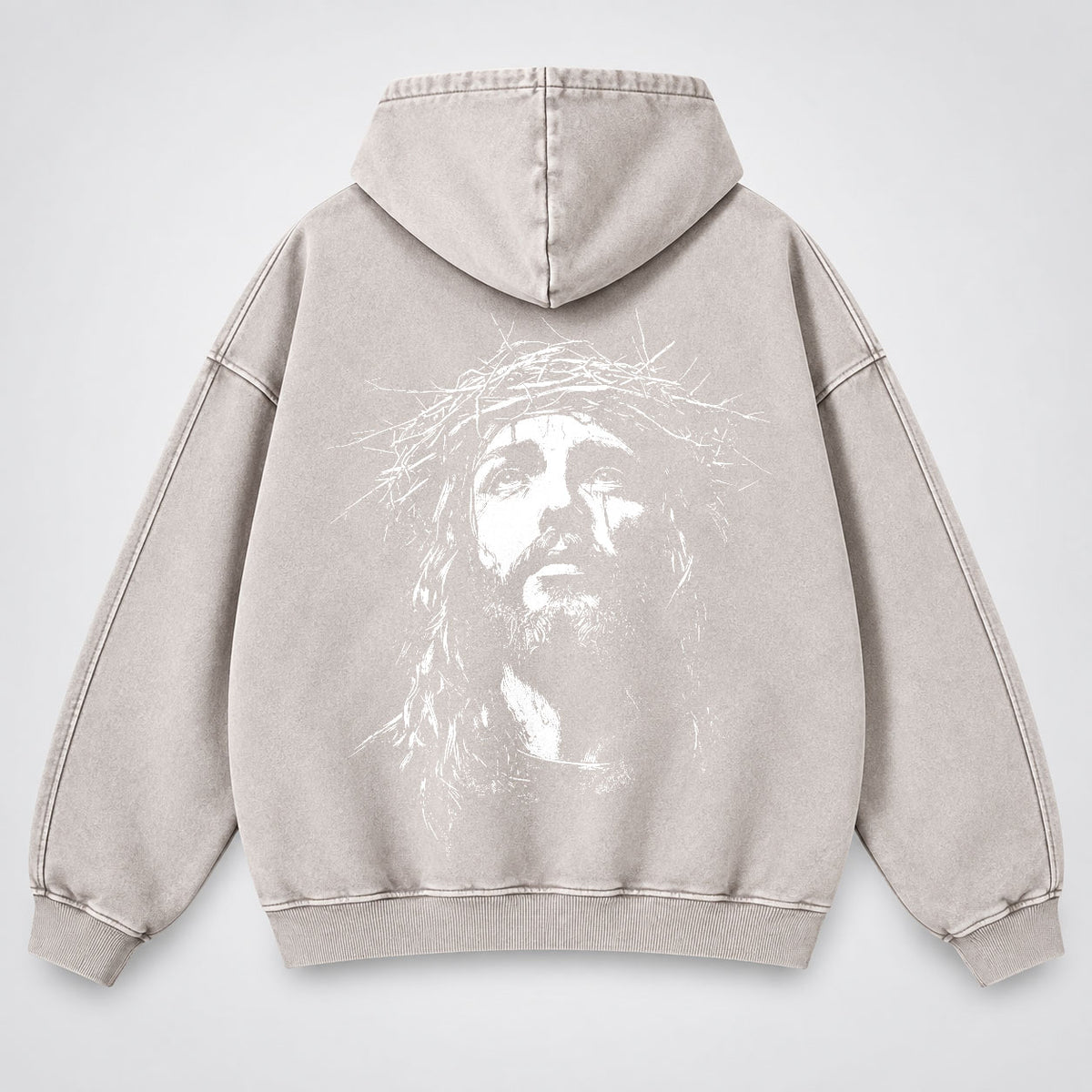 Jesus Crown of Thorns Washed Hoodie