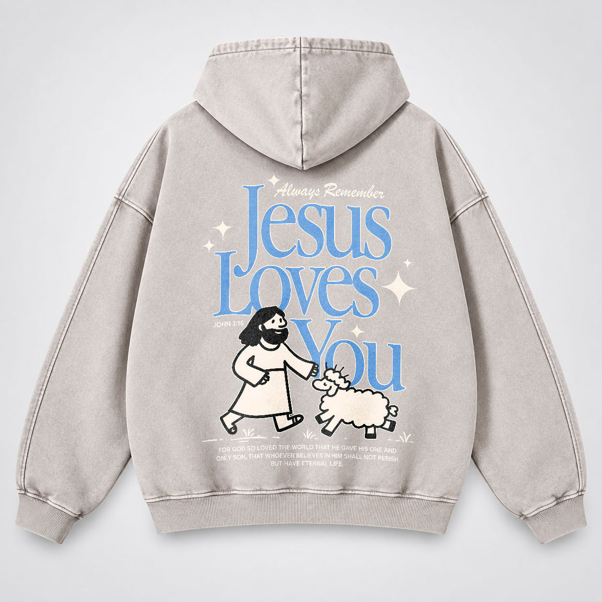Jesus Loves You Washed Hoodie