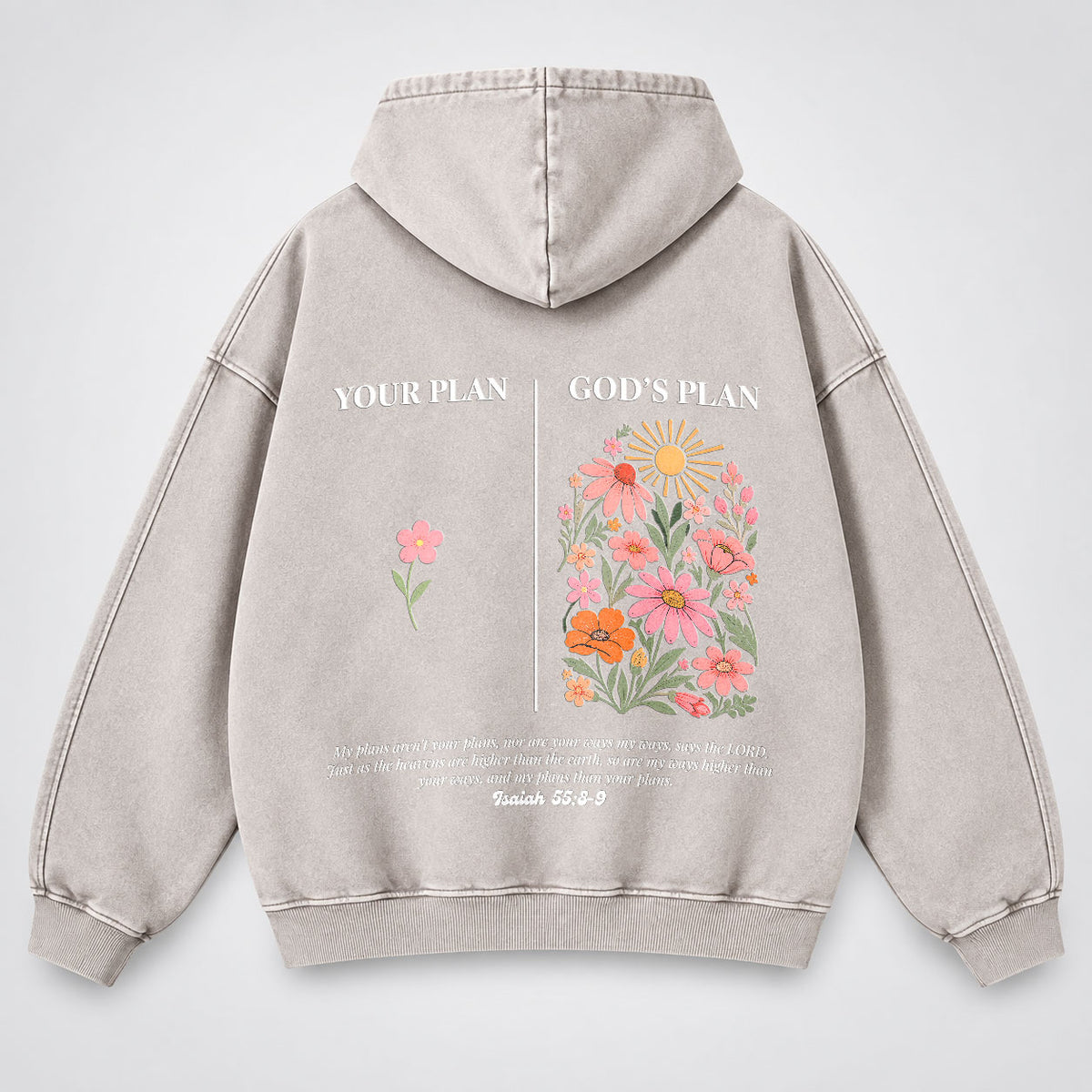 Your Plan God’s Plan Washed Hoodie – Wildflower Christian Hoodie
